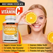 Toplux Liposomal Vitamin C 2100mg - Immune Support Supplement High Absorption Fat Soluble Vit C 60 Count 2 Pack