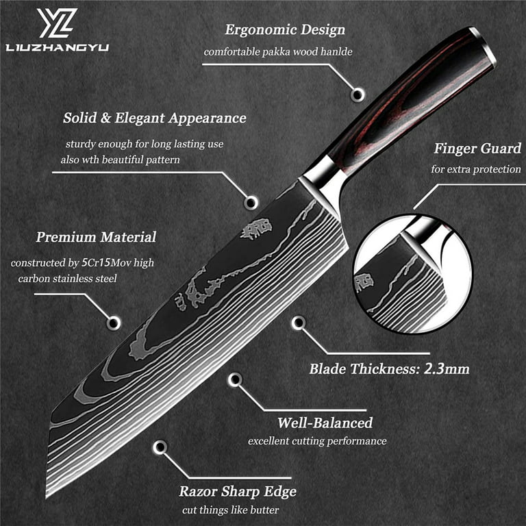 Professional Chef Knife - 8 Inch Kitchen Knives, X50Cr15Mov High Carbon  Stainless, Cooking Knives with Exquisite Knife Sheath & Wood-Handle, Ultra