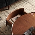 thumbnail image 6 of GUCOGUKA 39.3" Round Wood Coffee Table with Storage Drawers, Solid Wood Veneer Mid-Century Modern Fully Assembled for Living Room Office, Walnut, 6 of 17