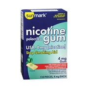 Sunmark Nicotine Polacrilex Gum, 4 mg, 110 Count