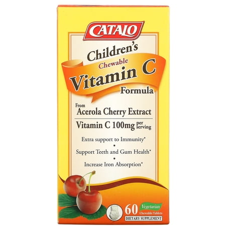 Children s Chewable Vitamin C Formula  50 mg  60 Vegetarian Chewable Tablets  Catalo Naturals
