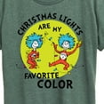 thumbnail image 3 of The Cat in the Hat - Christmas Lights Are My Favorite Color - Women's Short Sleeve Graphic T-Shirt, 3 of 5
