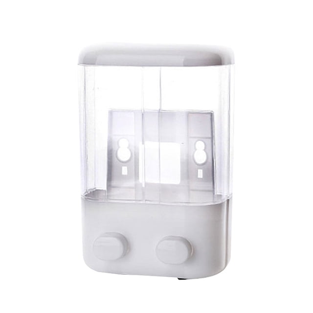 Miangastore Empty Plastic Wall-mounted Suction Push Type Liquid Soap Bottles Containers Refillable Shampoo Liquid Soap 2 Chamber Dispenser Shower Dispenser