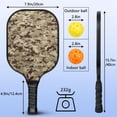 thumbnail image 3 of Pickleball Paddles Set Of 1, Fiberglass Surface, Camouflage Print, 1 Paddle, 2 Balls & Bag, 3 of 5