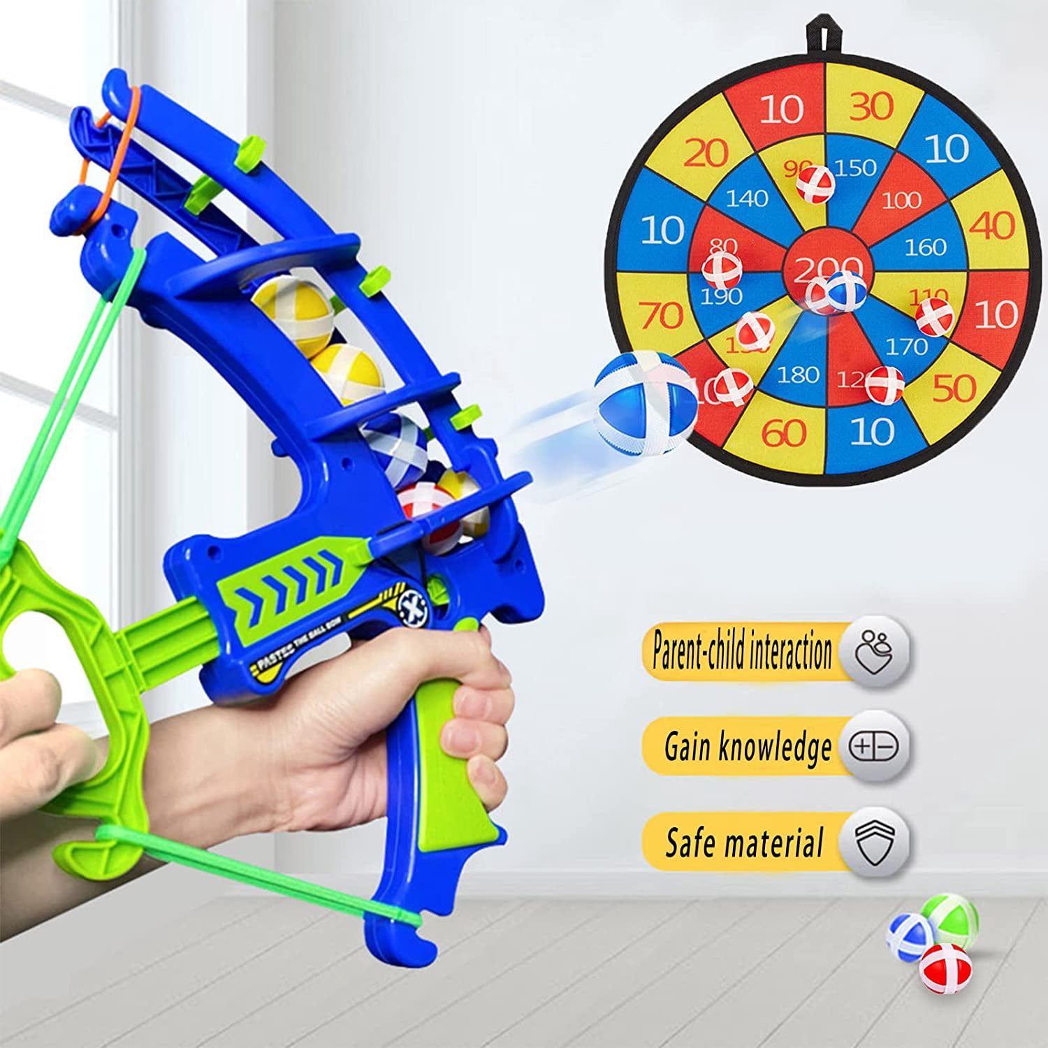 Bow and Arrow for Kids 4-6 Kids Youth Sticky Balls Bow and Arrow Toy Archery Toy Set Outside Outdoor Toys Family Games Sports Toys Gifts Ideas for Kids Age 8 9 10 11 12 13 14 Year Old Boys