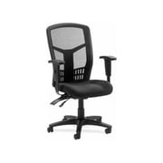 Lorell Executive High-back Mesh Chair Black Fabric Seat - Gray Back - Black Steel, Plastic Frame - 5-star Base - 21 Seat Width x 19.50 Seat Depth - 28.5 Width x 28.5 Depth x 45 Height - 1 Each