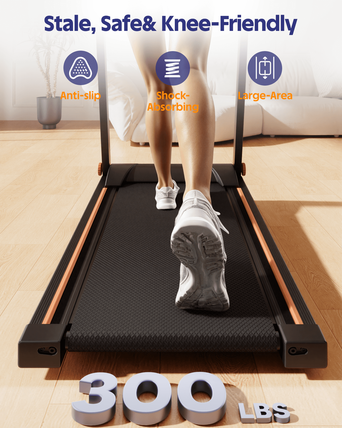Superun 4-in-1 Foldable Treadmill with Incline, 300 LBS Capacity Running Treadmills for Home Small Spaces with Handles, 3.0 HP Folding Treadmill with Smart APP