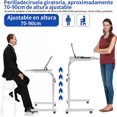thumbnail image 4 of Escritorio Portátil - Escritorio Móvil para Laptop - Mesa para Cama y Sofá - Mesa Auxiliar con Ruedas y Altura Ajustable, Estructura en Forma de C para Home Office (Blanco), 4 of 4