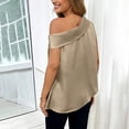thumbnail image 5 of Bovxnpu Off The Shoulder Tops T-Shirts Satin Shirt Casual Summer Tops (Women's or Women's Plus), 5 of 9