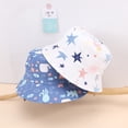thumbnail image 2 of Gorro de pescador para bebé con estampado de algodón fresco, gorro de pescador para bebé con parte superior plana, parasol, 2 of 6