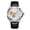 Silver, variant on Men's Automatic Mechanical Square Case Genuine Leather Business Watch with Rhinestone Markers Luminous Hands