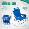 thumbnail image 4 of Sunnyfeel Low Beach Chair 5 Position Lay Flat, Portable Lightweight Folding Backpack Chair with Cooler Bag, 4 of 8
