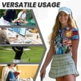 thumbnail image 5 of Aplkyhs American Flag Firework Women's Golf Shirt and Sun Visor Hat Set Quick-Dry Moisture-Wicking Short Sleeve Shirt Adjustable UV-Protective Sun Hat for Golf Tennis Hiking Daily Wear, 5 of 7