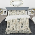 thumbnail image 2 of Designart "Sketched Botanical Treasures" Beige Plants Bedding Covert Set - Bohemian & Eclectic Bed Set With 2 Shams, 2 of 5