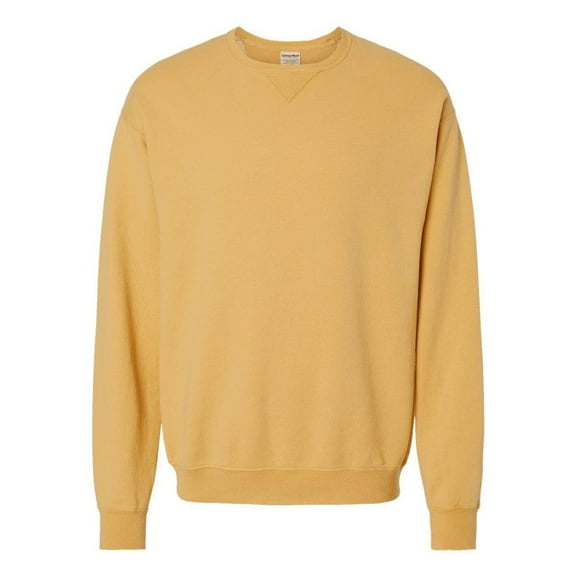 Hanes Mens Big ComfortWash Garment Dyed Fleece Sweatshirt, S, Artisan Gold