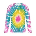 thumbnail image 5 of Handshe Men's Fashion Short Sleeve Round Neck T-Shirt, Tie-Dye Print Breathable Casual Shirt, Long Sleeve Round Neck Top for Everyday Wear and Street Style,Plus Size, 5 of 5