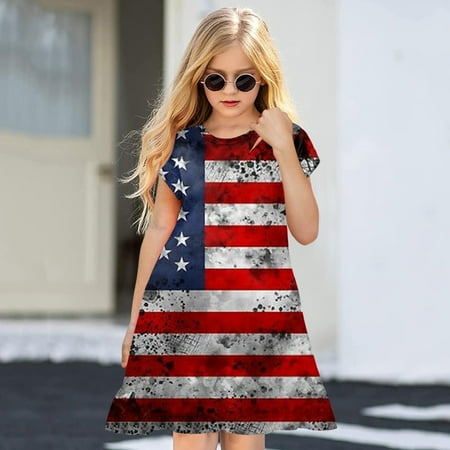 

PEASKJP Floral Dress Summer Toddler Girls Chiffon Flowy Floral Printed Princess formal Dress Hot Pink 5-6 Years