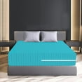 thumbnail image 3 of 100% Egyptian Cotton L Shape Zipper Mattress Cover, 800 TC, 21 Inch Deep Pocket Cal King Size (72x84), Stripe Turquoise Blue, 3 of 6