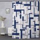 thumbnail image 1 of Navy and White Cortina de ducha azul Stall, cortinas azules y blancas, cortina de ducha moderna para duchas y bañeras de baño, 72 x 72 pulgadas de largo, ganchos incluidos, 1 of 5