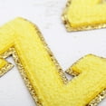 thumbnail image 5 of 3 Pack Chenille Iron On Glitter Varsity Letter "Z" Patches - Yellow Chenille Fabric With Gold Glitter Trim - Sew or Iron on - 8 cm Tall, 5 of 8
