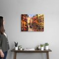 thumbnail image 2 of Cuadro lienzo pintura romántica de los canales de Venecia al atardecer, decoración italiana horizontal en tela canvas, 2 of 7