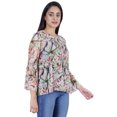 thumbnail image 3 of Moomaya Printed Flared Full Sleeve Tops For Women Summer Casual Short Kurta-ZL, 3 of 9