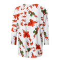 thumbnail image 5 of Camisas Navideñas Para Mujer Tops de Cuello Redondo Moda Impresa Suelta 3/4 Mangas Blusa Informal Odeerbi ODB194570, 5 of 5