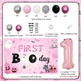 thumbnail image 6 of Halloween 1st Birthday Decorations for Girls - First Boo Day Balloon Garland Arch Kit Backdrop, 3D Black Bat Wall Stickers for Halloween First Birthday Party Supplies, 6 of 6