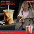 thumbnail image 6 of 32 oz Plastic Cups with Lids, 50 Pack - Disposable Iced Coffee Cups, Milkshake Cups, Boba, and Smoothies, 6 of 7
