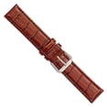 thumbnail image 4 of DeBeer 19mm Havana Crocodile Grain Leather with Dark Stitching and Silver-tone Buckle 7.5 inch Watch Band, 4 of 4