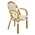 thumbnail image 2 of White and Beige with Arms, French Bistro Patio Dining Chair by Chivari, 2 Chair Bundle by Chivari, 2 of 9