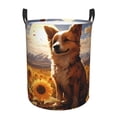 thumbnail image 6 of Lsque Vintage Cute Corgi Sunflower pattern Laundry Hamper Basket, Tall Woven Rope Hamper Basket for Clothes, Lightweight Storage Basket, Collapsible Waterproof-, 6 of 8