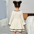 thumbnail image 6 of Vividxx Girls Dresses Square Neck School Casual Dress Kids Toddler Fall Long Sleeve Dress for Casual Birthday Party 9-10 Years, 6 of 7