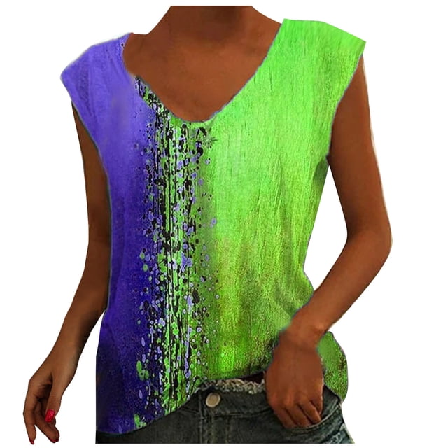 Birdeem Womens Summer Casual Design V-Neck Button Print Undershirt