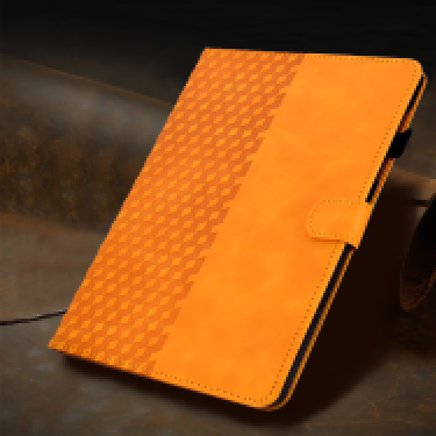 thumbnail image 3 of GSFY Case for Galaxy Tab A 10.1 inch 2019, PU Leather Wallet Stand Protective Shell with Stylus Holder for Samsung Galaxy Tab A 10.1 2019 Tablet SM-T510/T515/T517, Orange Blocks, 3 of 7