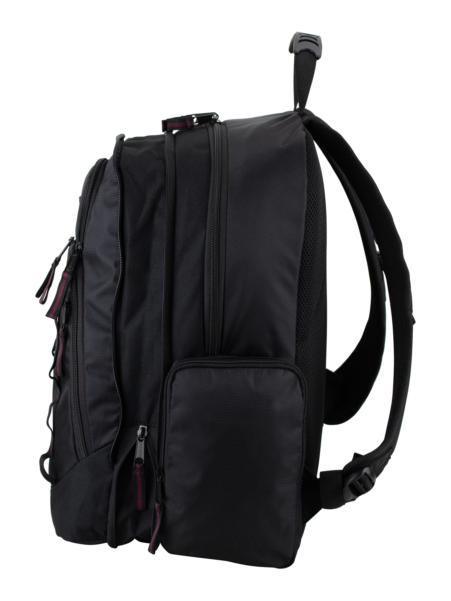 Eastsport Unisex Diamond Expandable Recycled Backpack, Black/Fig Pop