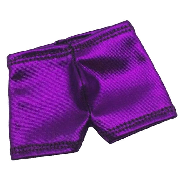 Ropa de figura masculina Pantalones Cortos De Cuero Artificial Masculino Modelo A Escala 1/6 Para Figura De Acción De 12 '' Púrpura