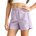 thumbnail image 3 of LJEFF Girls Elastic Waist Shorts, 4-Way Stretch Lightweight High Waist Quick Dry Shorts for Kids Purple Size 8 Years, 3 of 8