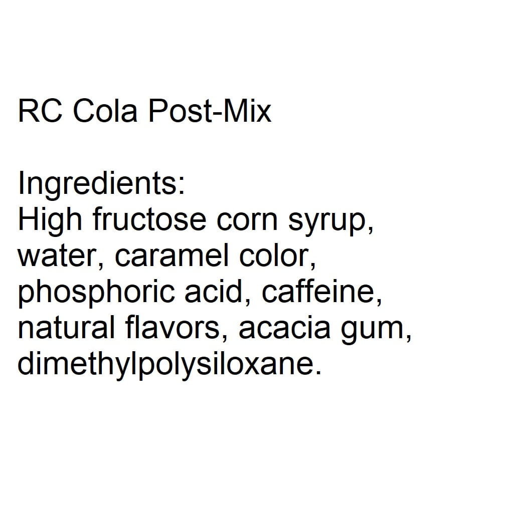 Willtec RC Cola Soda Bag in Box Fountain Syrup, 5 gal, Liquid Concentrate