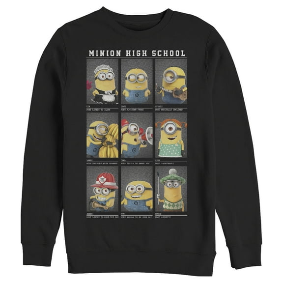 Men's Despicable Me Minion High School Yearbook Sweatshirt Black Large