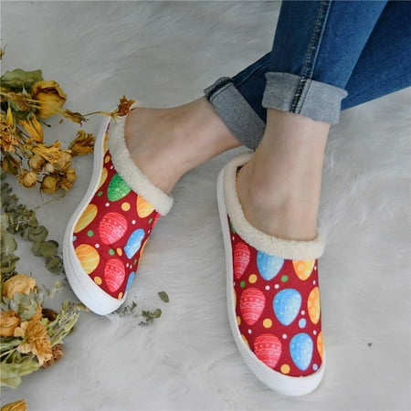 

KKCXFJX slippers for women Women s Flat Bottomed Low-cut Canvas Shoes One-foot Lazy Version Casual Flat Non-slip Cotton Slippers Slippers