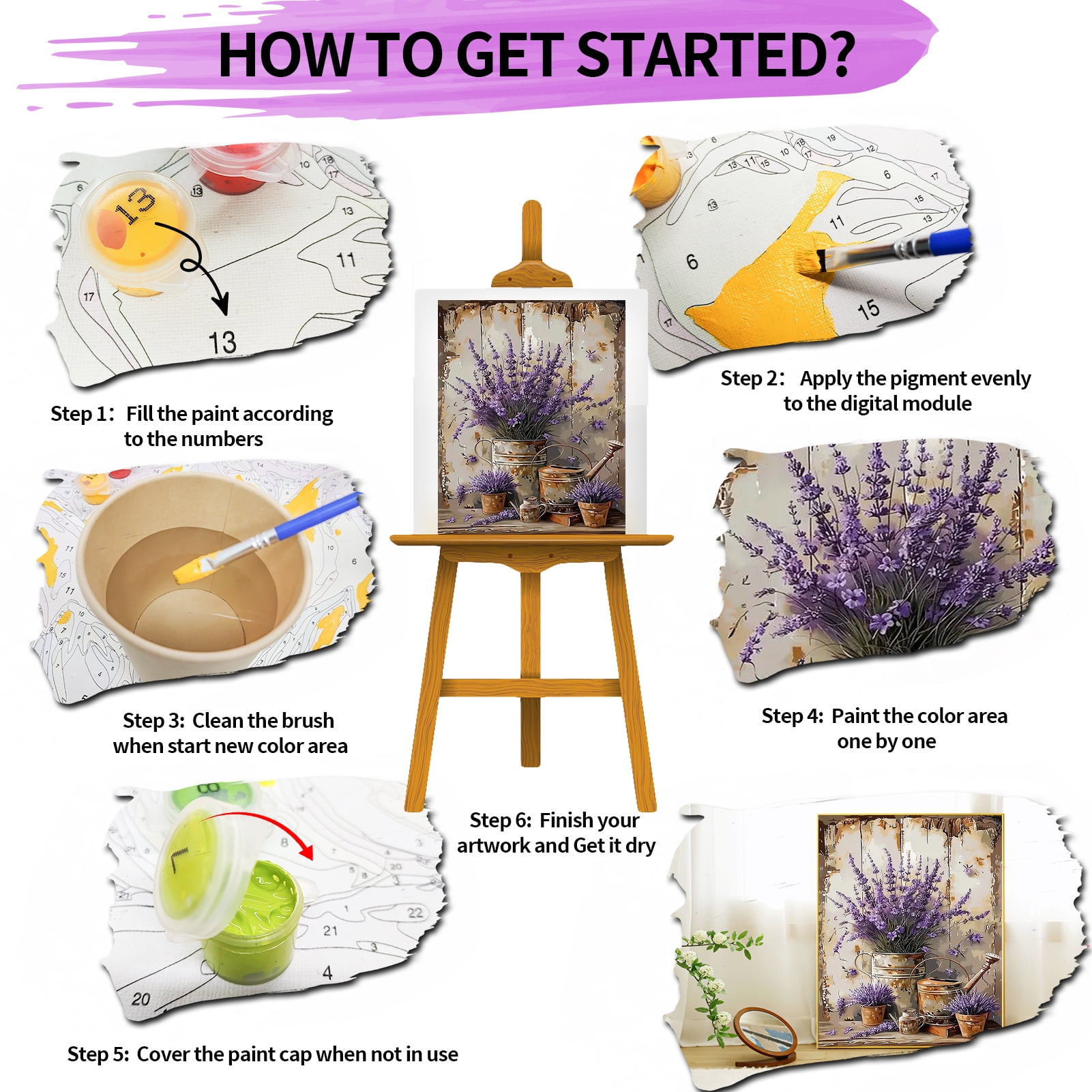 JYLMOOD Paint by Numbers for Adults Kits, DIY Easy Painting by Numbers for Gift Home Wall Decoration 16x20in without Frame