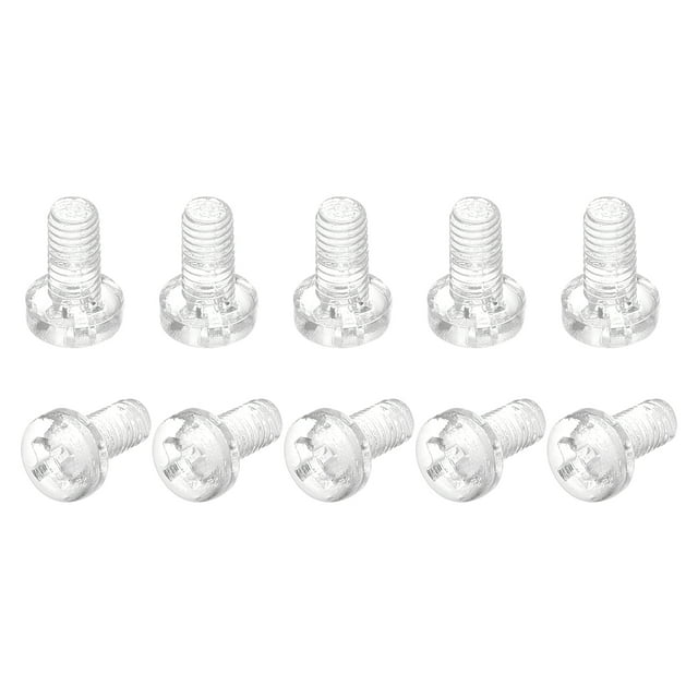 Unique Bargains Boulons Crantés en Plastique M3x6 mm Tête de Poêle en PC Vis de Machine Transparents Lot de 50