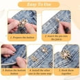 thumbnail image 3 of 8 Pcs Pant Waist Tightener,Adjustable Flower Buttons Pins,Reusable Waist Tightener,Waist Buckle Sets for Loose Jeans,No Sew and No Tools Detachable Decorative Waist Buckles,Jean Buttons Pins, 3 of 6