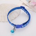 thumbnail image 3 of SUPERHOMUSE Pet Dog Cat Collar Puppy Kitten Adjustable Nylon Fabric Footprint Pattern Harness Neck Strap with Bell, 3 of 7