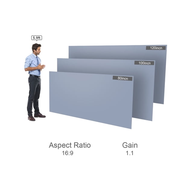 Écran de Projecteur Portable de 80 Pouces HD 16:9 Sans Cadre, Écran de Projection Vidéo Pliable Mural pour Cinéma Maison, Bureau, Films, Plus Net et Plus Lumineux