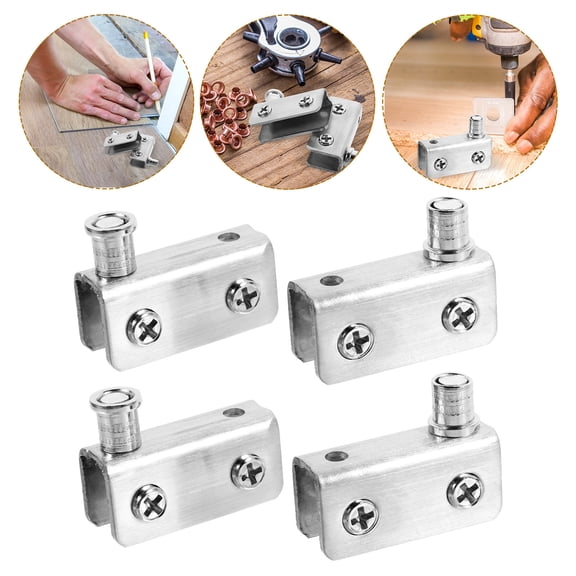 STOBOK Frameless Glass Door Hinge Metal Shower Pivot for Toilet Use