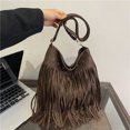 thumbnail image 3 of Bolso Tipo Cartera Con Flecos Hombro Borlas Compras Femenino Piel Ante para Mujer, 3 of 9