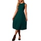 thumbnail image 2 of Vestido midi elegante de punto sin mangas con volantes y dobladillo plisado de INSPIRE CHIC L Verde Oscuro, 2 of 6