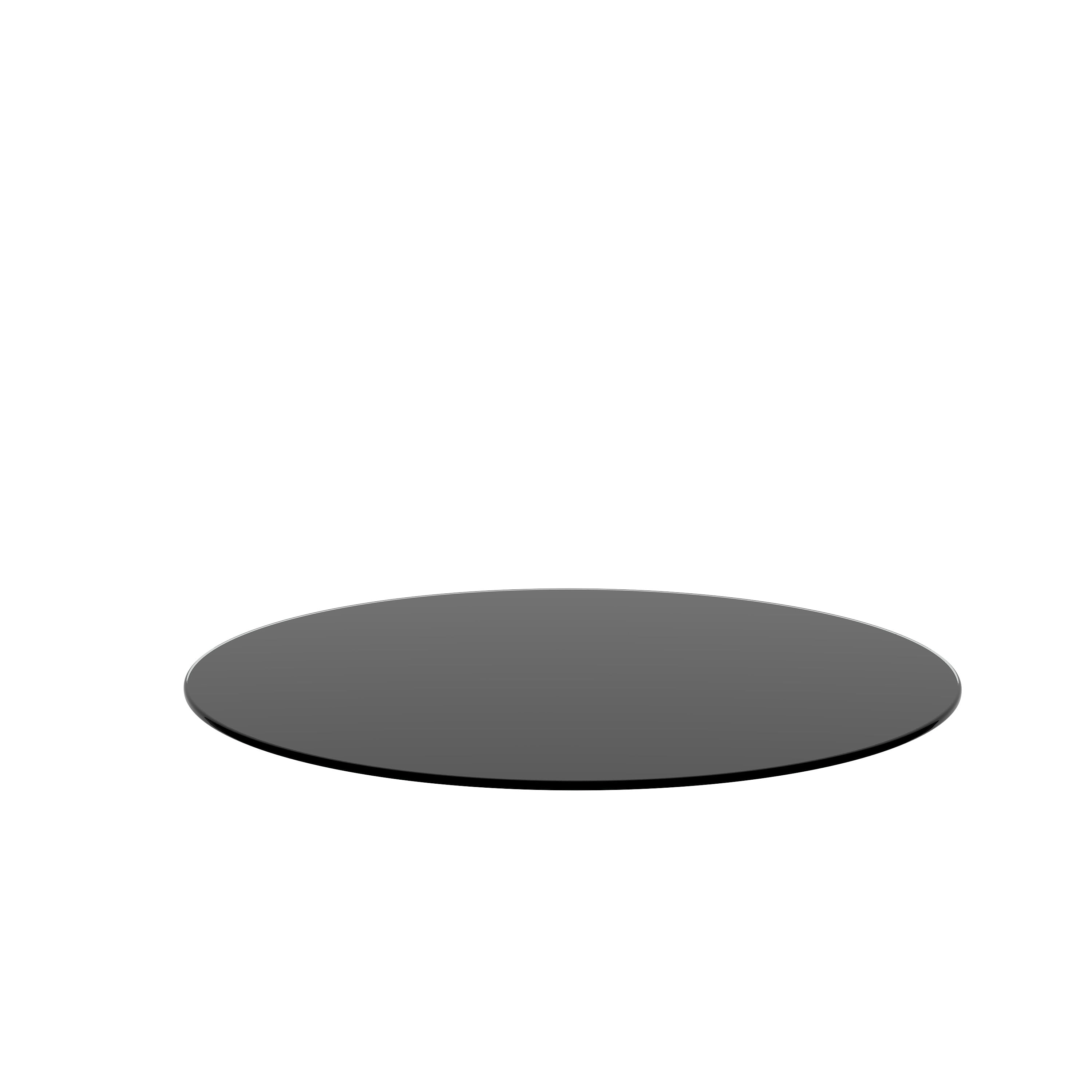 MAYEERTY 20 Inch Round Tempered Glass Table Top, 0.5" Thick Beveled Polished Edge Replacement Glass Surface for Side Coffee Small Patio Table, Black